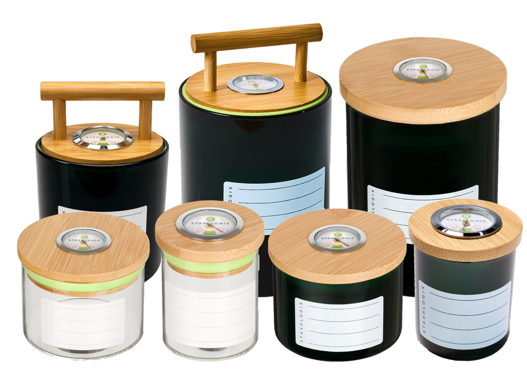 Bamboo SmartJar - Airtight Humidity-Control Jar | STASHLOGIX